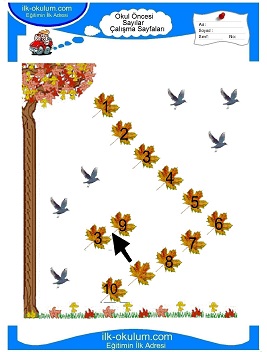 Çocuklar İçin sayı Çalışma Sayfaları 